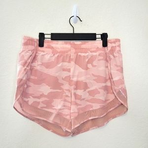 Like New Athleta Pink Camo Mesh Racer Run Short 4" Size M
